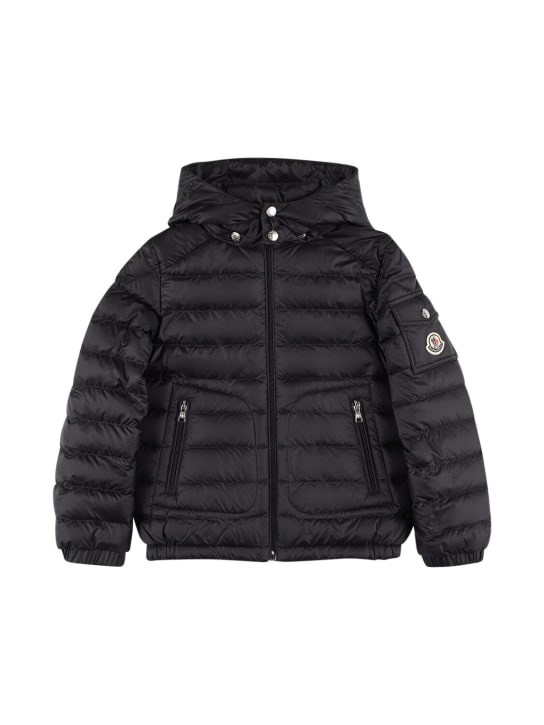 Moncler: Lauros nylon down jacket - Black - kids-boys_0 | Luisa Via Roma