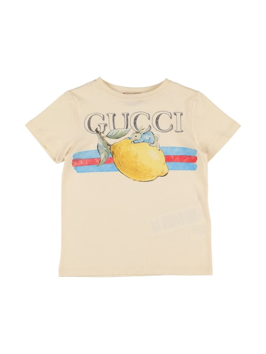 Gucci: T-shirt Peter Rabbit in jersey di cotone - kids-boys_0 | Luisa Via Roma
