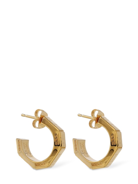 Versace: Greca logo earrings - Gold - men_1 | Luisa Via Roma