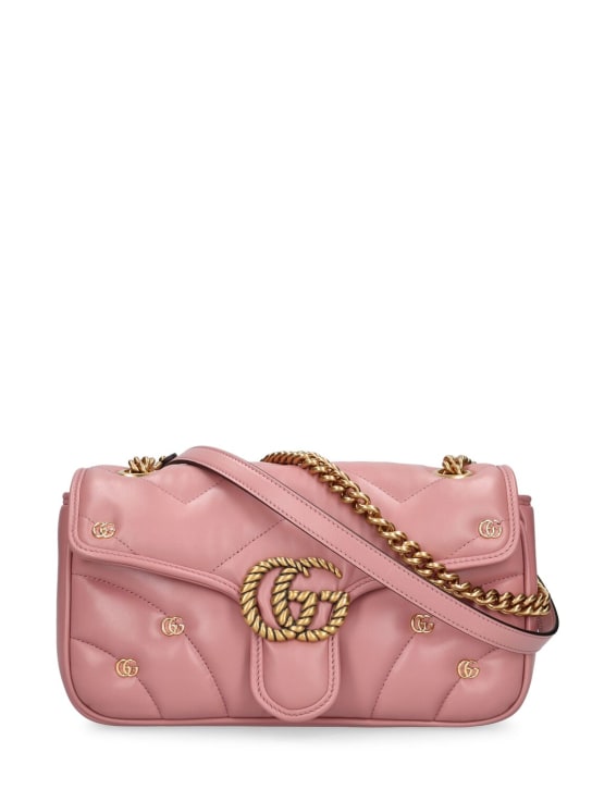 Gucci: Small GG Marmont leather shoulder bag - Rose - women_0 | Luisa Via Roma