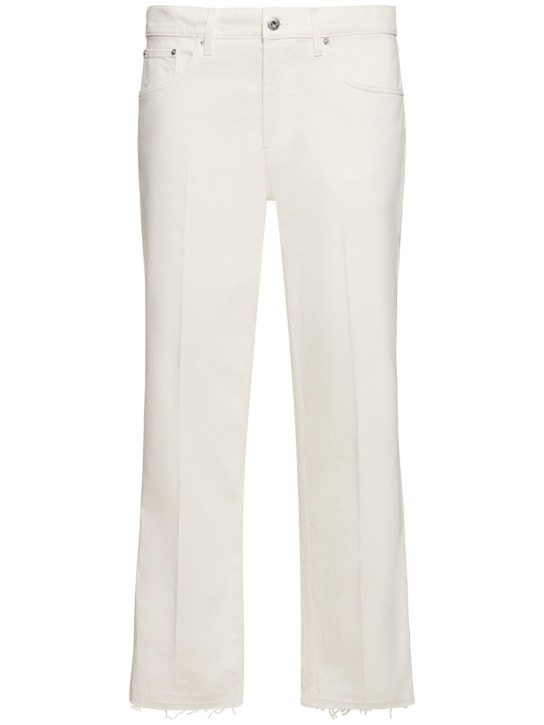 Lanvin: Jeans rectos de denim de algodón 21cm - Blanco - men_0 | Luisa Via Roma