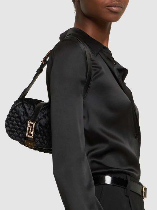 Versace: Mini Greca Goddess padded shoulder bag - Black - women_1 | Luisa Via Roma