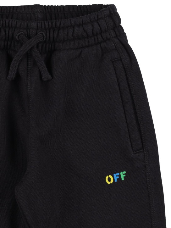 Off-White: Diag Rainbow cotton sweatpants - Black - kids-boys_1 | Luisa Via Roma