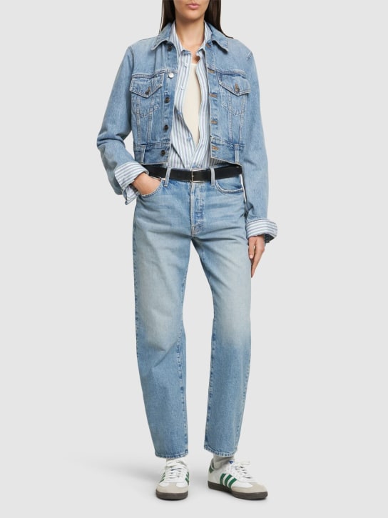 Mother: The Ditcher straight cotton jeans - Blue - women_1 | Luisa Via Roma