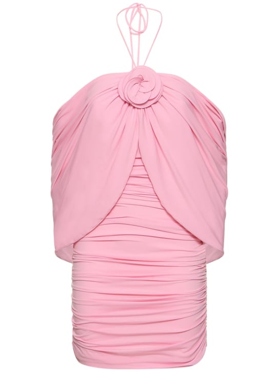 Magda Butrym: Draped jersey mini dress - Pink - women_0 | Luisa Via Roma