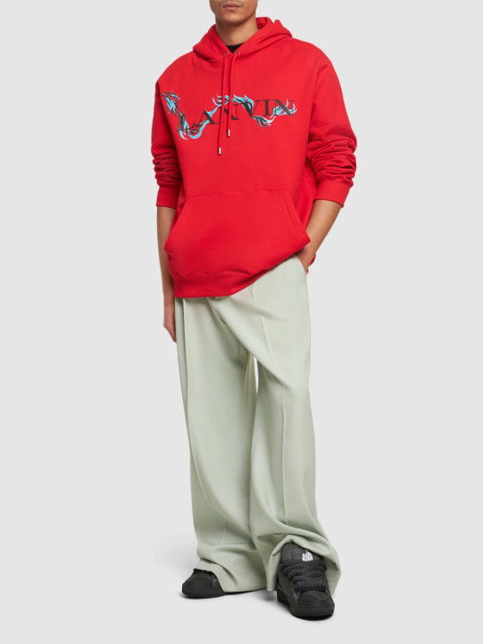 Lanvin: Camiseta oversize de algodón - Rojo - men_1 | Luisa Via Roma