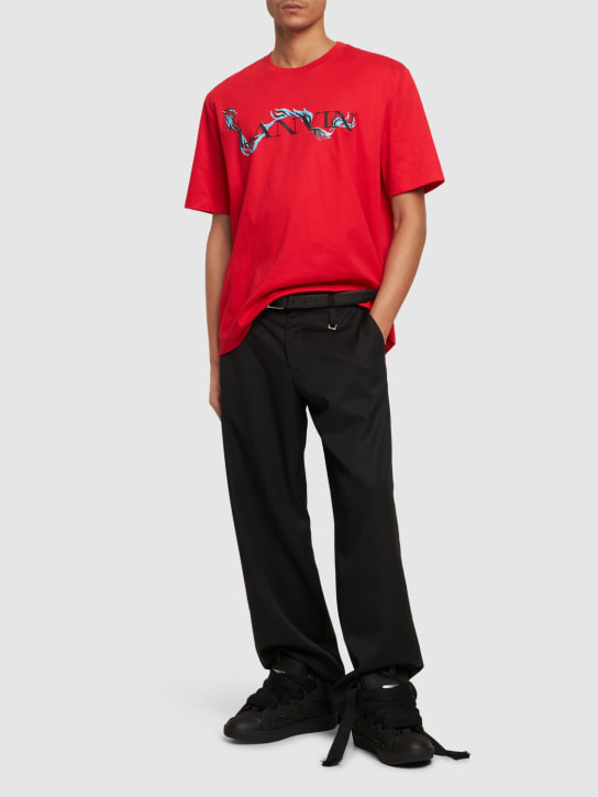 Lanvin: T-shirt oversize Chinese New Year in cotone - Rosso - men_1 | Luisa Via Roma
