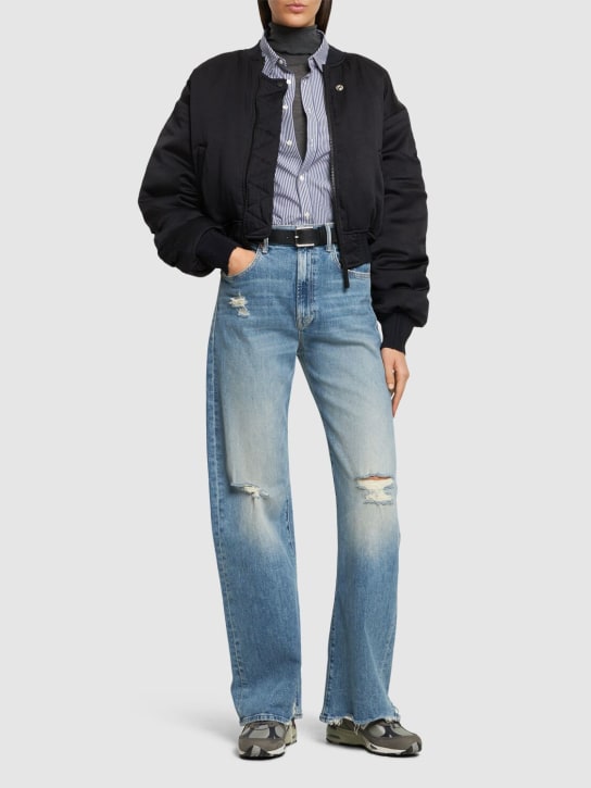 Mother: The Lasso Sneak Chew high rise jeans - Blue - women_1 | Luisa Via Roma