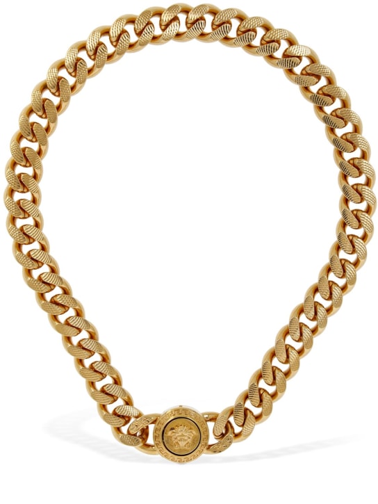 Versace: Metal necklace - Gold - men_0 | Luisa Via Roma