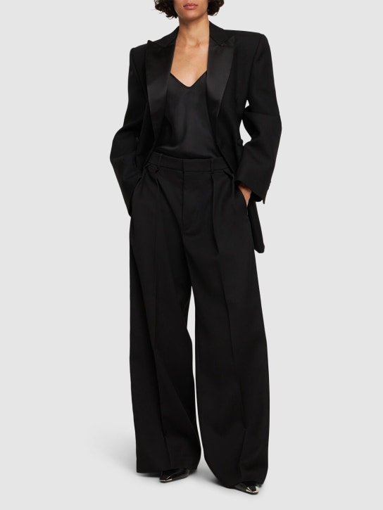 Wardrobe.nyc: Pantalon droit en laine - Noir - women_1 | Luisa Via Roma
