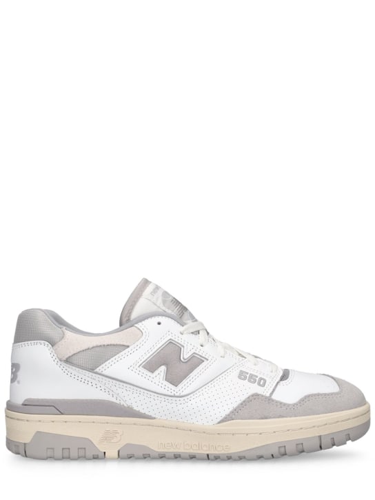 New Balance: 550 Sneakers - White/Grey - men_0 | Luisa Via Roma