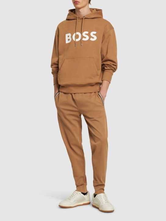 Boss: Sullivan 16 logo hoodie - Medium Beige - men_1 | Luisa Via Roma