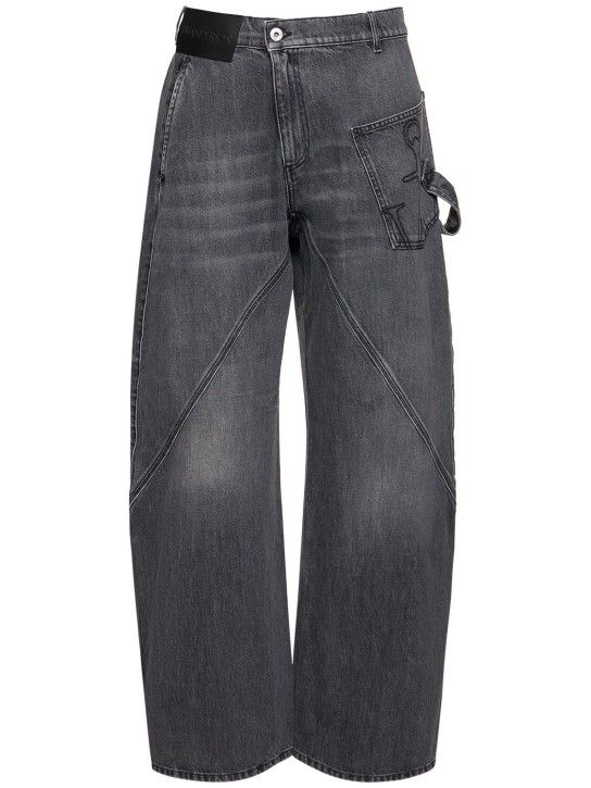 JW Anderson: Twisted cotton workwear jeans - Grey - men_0 | Luisa Via Roma