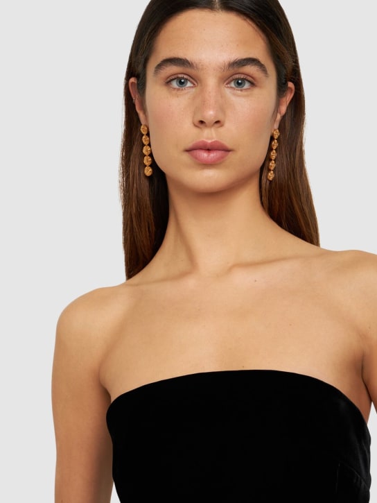 Versace: Logo pendant earrings - Gold - women_1 | Luisa Via Roma
