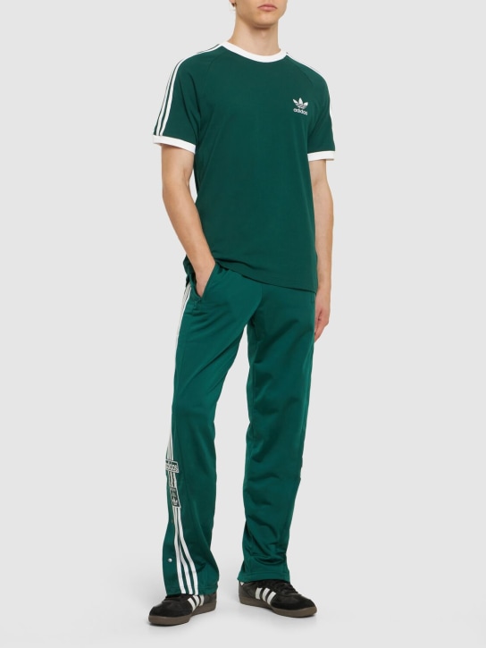 adidas Originals: 3-Stripes cotton t-shirt - Green/White - men_1 | Luisa Via Roma