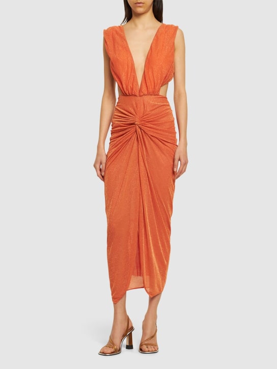 Baobab: Mia stretch jersey midi dress - Orange - women_1 | Luisa Via Roma