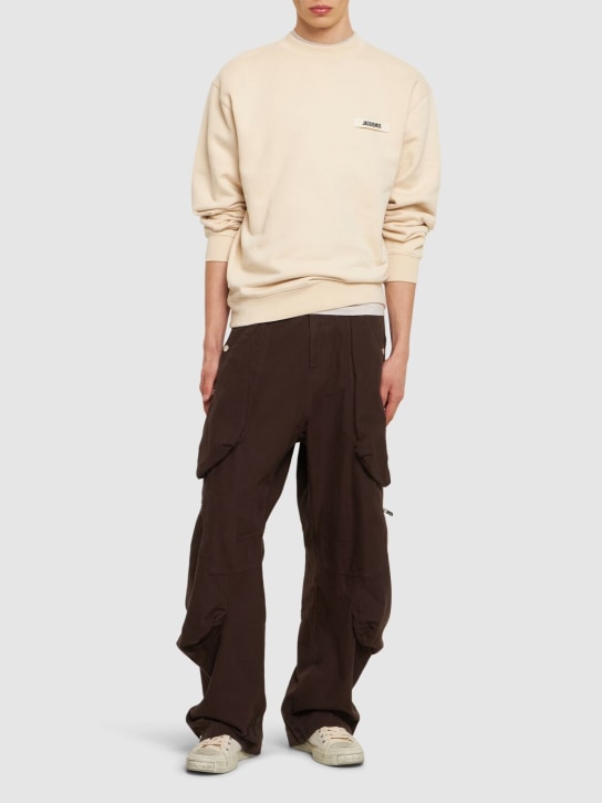 Jacquemus: Le Cotton Gros Grain sweatshirt - Beige - men_1 | Luisa Via Roma