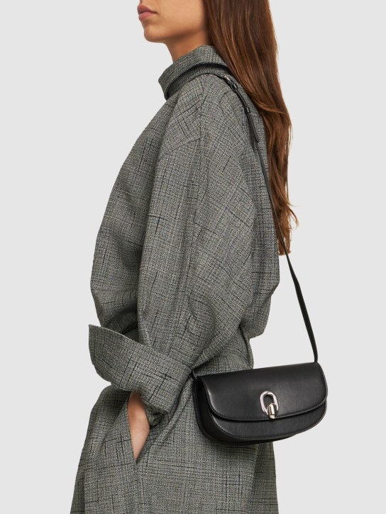 Savette: The Tondo Crescent leather shoulder bag - Black - women_1 | Luisa Via Roma