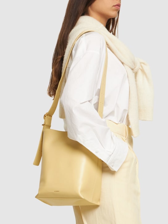 Jil Sander: Cannolo leather tote bag - Oak - women_1 | Luisa Via Roma