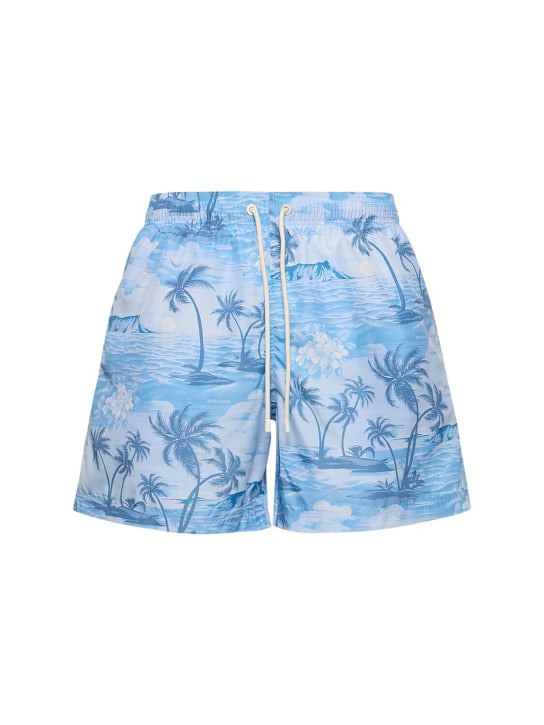 Palm Angels: Sunset tech swim shorts - Indigo Blue - men_0 | Luisa Via Roma