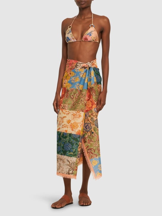 Zimmermann: Printed cotton pareo skirt - Patch Floral - women_1 | Luisa Via Roma