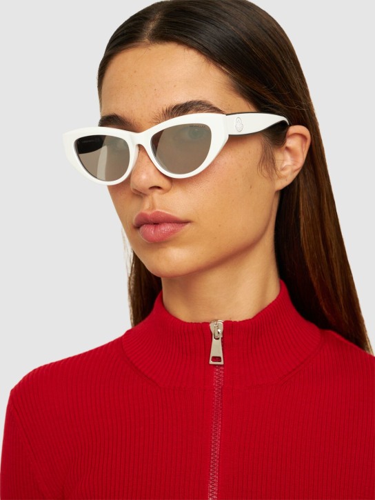 Moncler: Katzenaugen-Sonnenbrille aus Acetat „Modd“ - Shiny White - women_1 | Luisa Via Roma