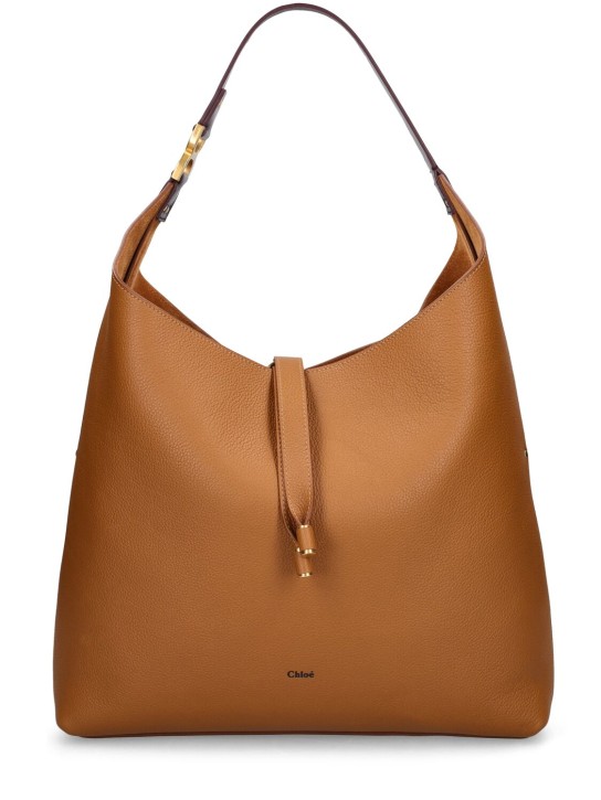 Chloé: Marcie leather tote bag - Pottery Brown - women_0 | Luisa Via Roma