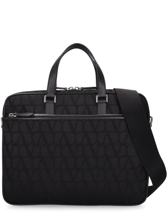 Valentino Garavani: Double handle briefcase - Black - men_0 | Luisa Via Roma