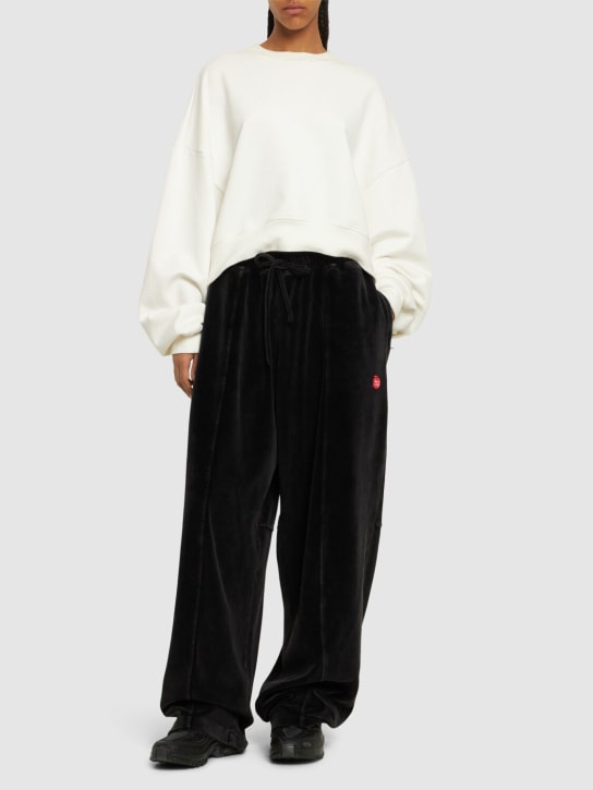 Alexander Wang: Pantalones deportivos de algodón - Negro - women_1 | Luisa Via Roma