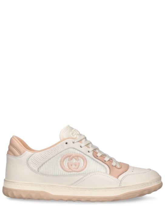 Gucci: 31mm Mac 80 leather sneakers - Off White/Pink - women_0 | Luisa Via Roma