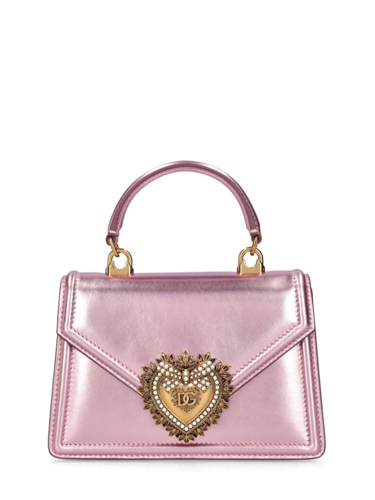 Dolce&Gabbana: Mini Handtasche aus Leder "Devotion" - Rosa - women_0 | Luisa Via Roma