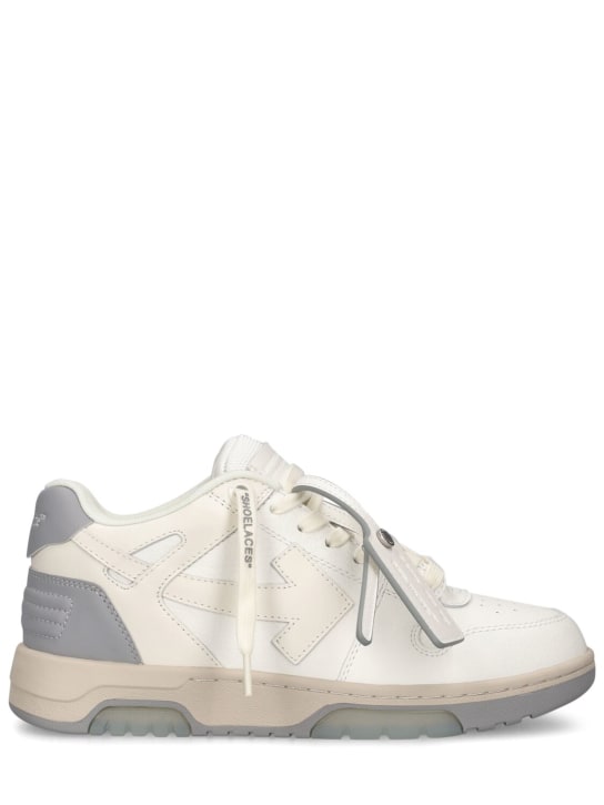 Off-White: 30mm Out Of Office leather sneakers - White Medium - women_0 | Luisa Via Roma