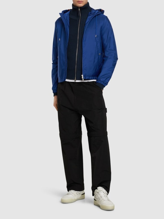 Moncler: Grimpeurs hooded nylon jacket - Blue - men_1 | Luisa Via Roma