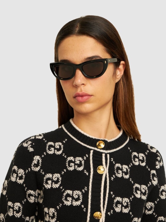 Gucci: Sonnenbrille aus Acetat "GG1521S" - Schwarz/Grau - women_1 | Luisa Via Roma