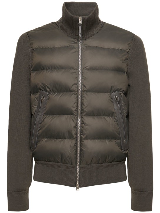 Tom Ford: Wool & nylon down jacket - Elephant Grey - men_0 | Luisa Via Roma