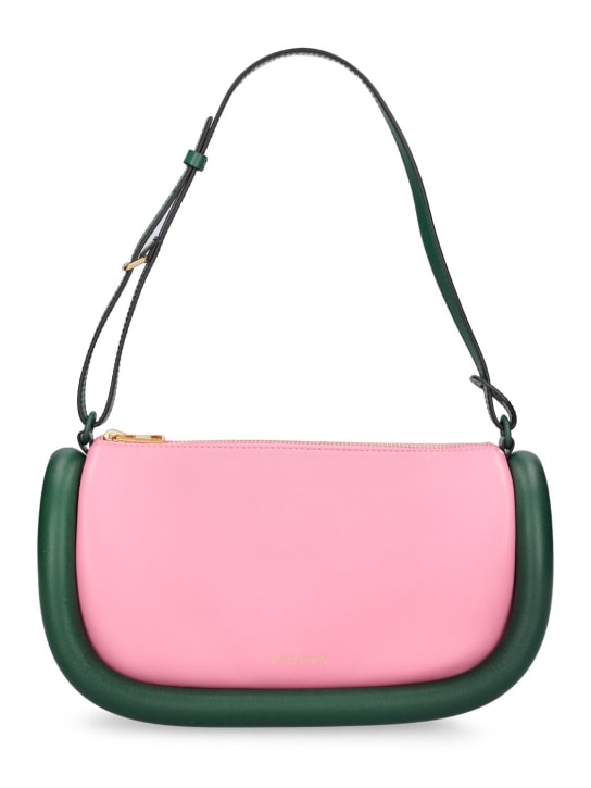 JW Anderson: The Bumper-15 leather shoulder bag - Pink/Green - women_0 | Luisa Via Roma