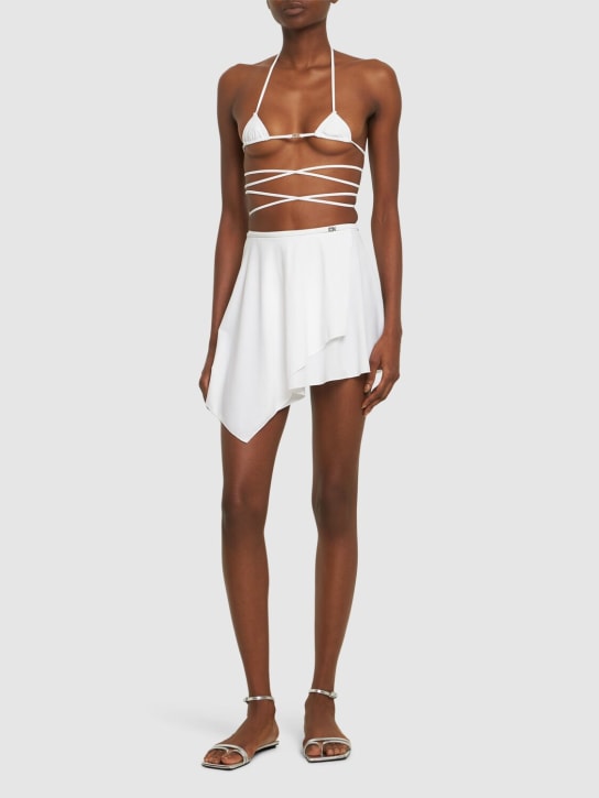 Dsquared2: Icon lycra mini sarong skirt - White - women_1 | Luisa Via Roma