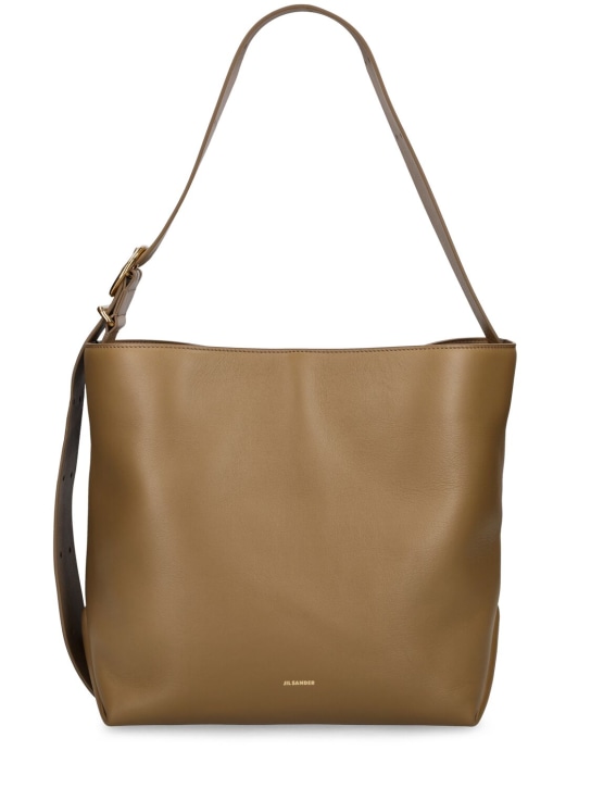 Jil Sander: Medium Folded leather tote bag - Honey Blonde - women_0 | Luisa Via Roma