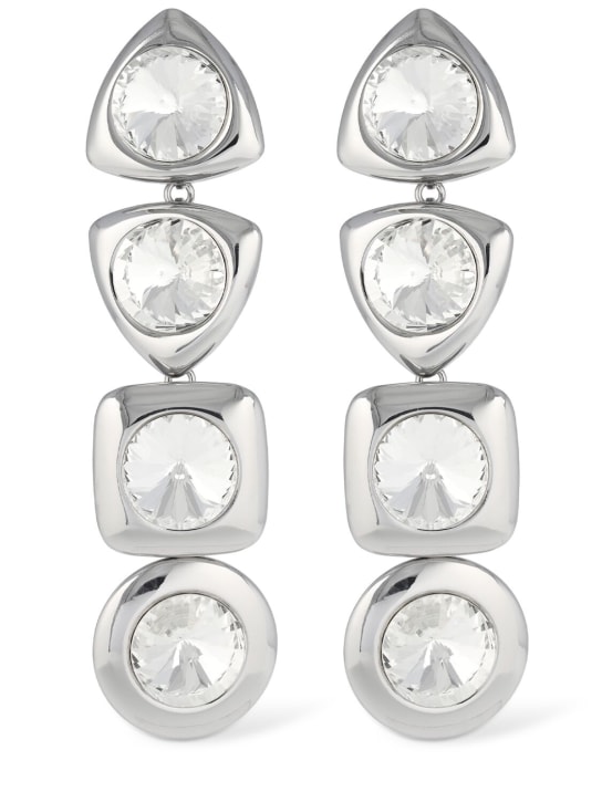 Area: Crystal drop earrings - Silver - women_0 | Luisa Via Roma
