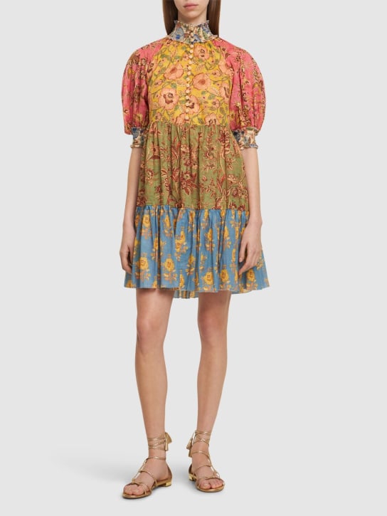 Zimmermann: Junie Lantern cotton mini dress - Multicolor - women_1 | Luisa Via Roma