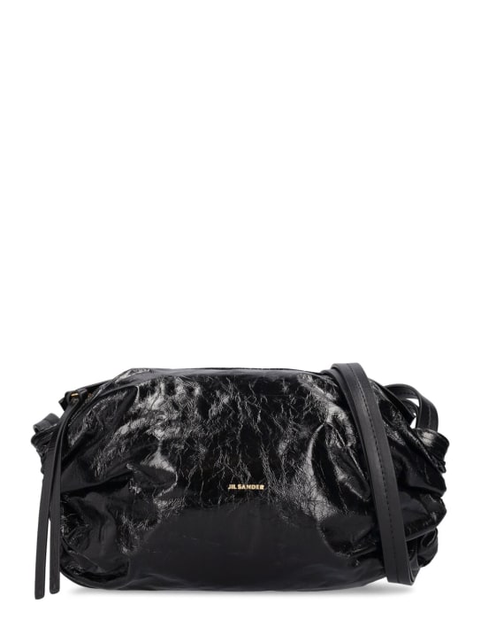 Jil Sander: Small Cushion leather shoulder bag - Black - women_0 | Luisa Via Roma