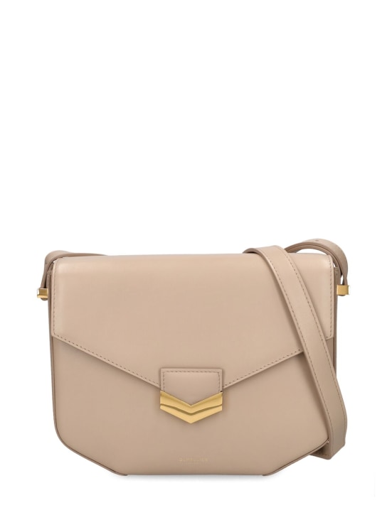 DeMellier: London smooth leather shoulder bag - Taupe - women_0 | Luisa Via Roma