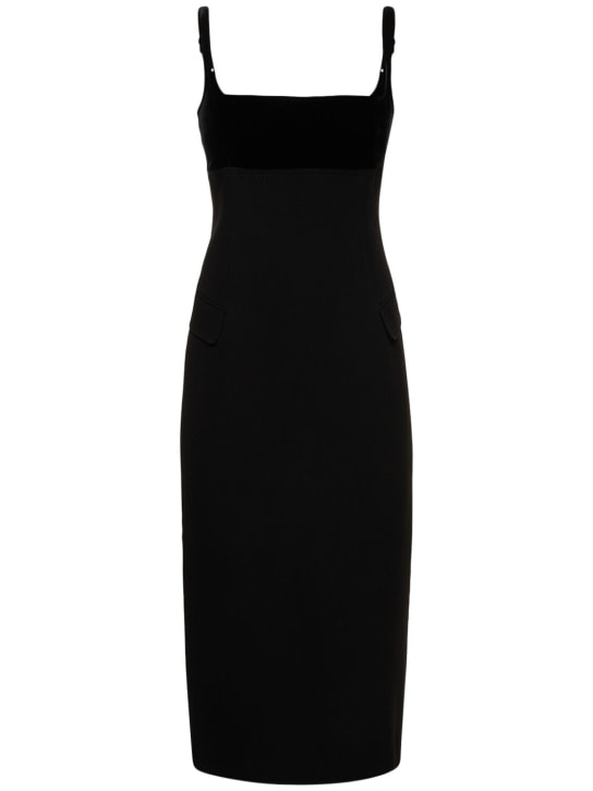 Tory Burch: Crepe midi slip dress - Black - women_0 | Luisa Via Roma