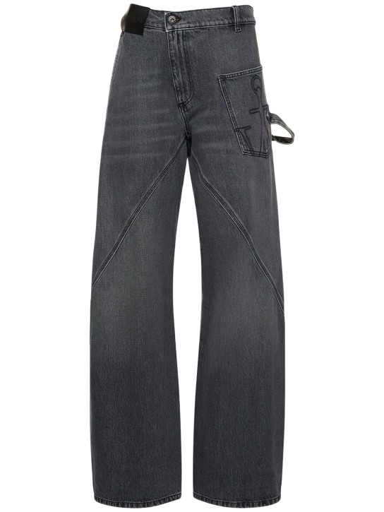 JW Anderson: Jeans cargo de denim - Gris - women_0 | Luisa Via Roma