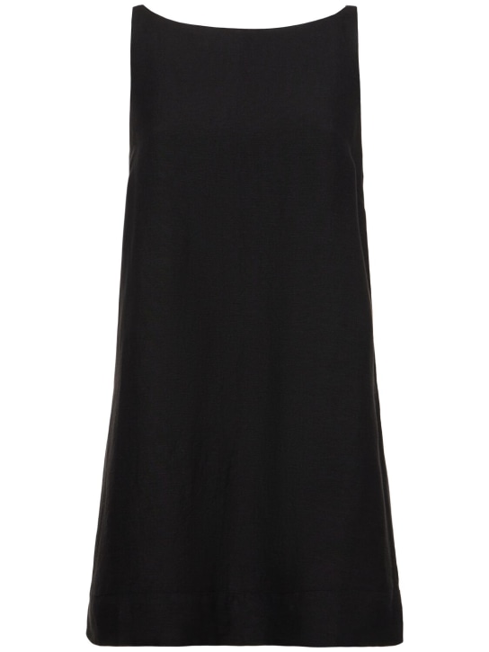 POSSE: Jordan viscose & linen mini dress - Black - women_0 | Luisa Via Roma