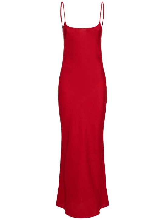 POSSE: Frances viscose & linen long dress - Red - women_0 | Luisa Via Roma
