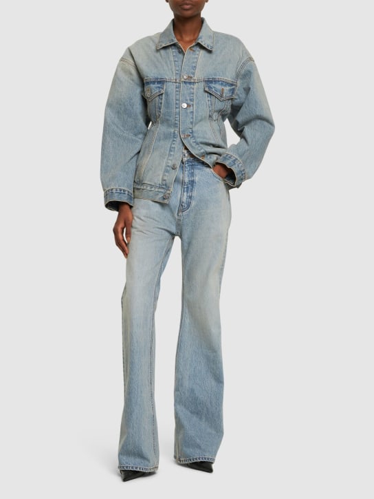Balenciaga: Cotton flared jeans - Light Indigo - women_1 | Luisa Via Roma