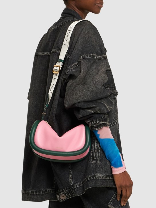 JW Anderson: The Bumper-15 leather shoulder bag - Pink/Green - women_1 | Luisa Via Roma