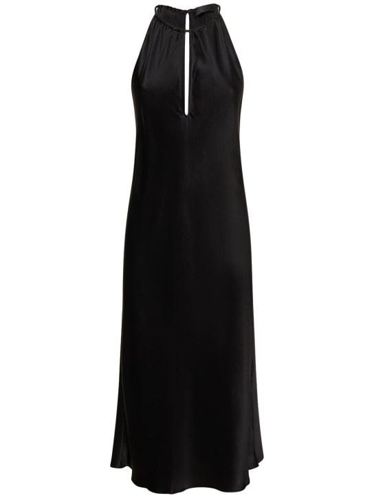 Nili Lotan: Eglantine halter neck silk midi dress - Black - women_0 | Luisa Via Roma