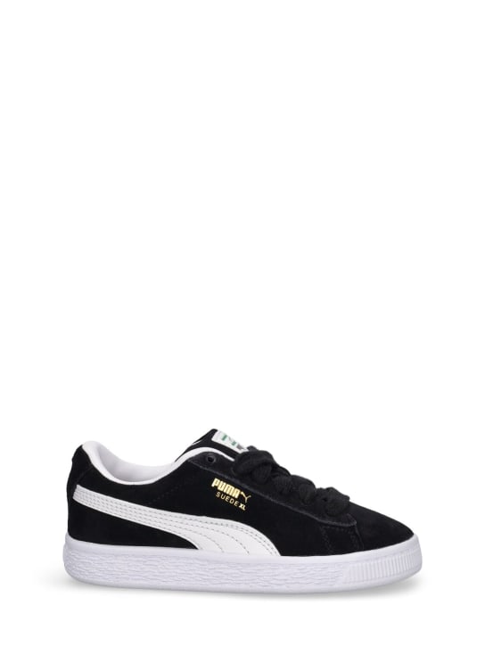 PUMA: Suede XL PS lace-up sneakers - Black - kids-boys_0 | Luisa Via Roma